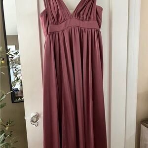 Azazie Mauve Empire Waist Maxi Dress